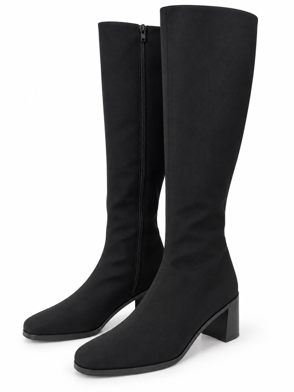 STUART WEITZMAN Black Stretch Knee High Square Toe Boots Size 7.5